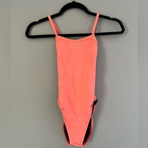 Coral-colored, Jolyn one-piece swimsuit, size 26